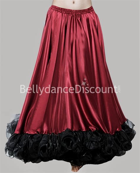 Extra Large Black And Red Satin Dance Skirt 8990