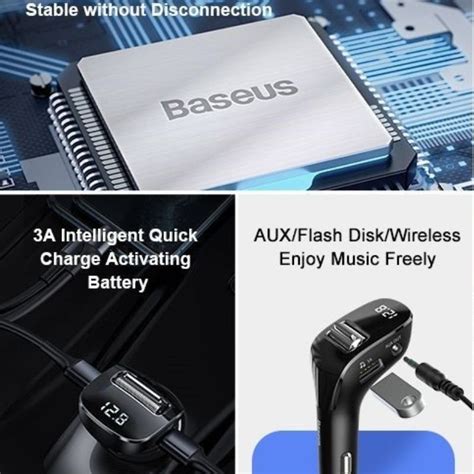 Tẩu sạc đa năng tích hợp phát nhạc từ USB dùng cho xe ô tô Baseus ...