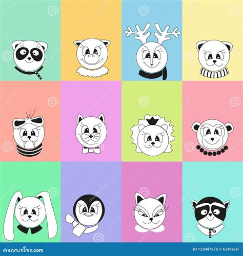 An Example of a Calendar with Cartoon Animals. New Year Banner 2019 ...