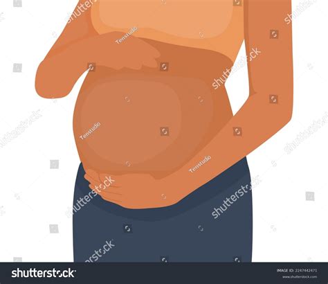 Pregnant African Woman Touching Her Big Stock Vector Royalty Free