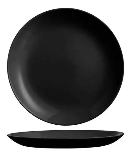 Juego Platos Postre Vidrio Opal Diwali Cm Francia Color Negro