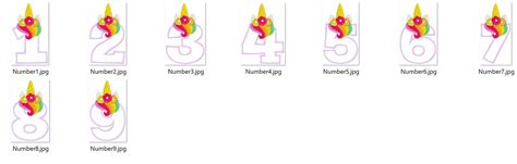 Unicorn Numbers With Flowers Crown Unicorn Birthday Numbers Etsy