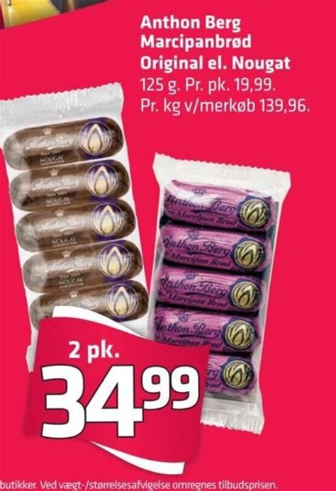 Anthon Berg Marcipanbrød Original el Nougat tilbud hos Fleggaard