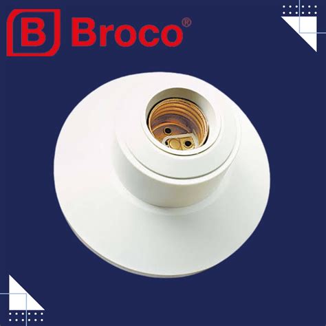 Jual BROCO FITTING PLAFON LAMPU E27 LUX BULAT PUTIH 12101 BROCO