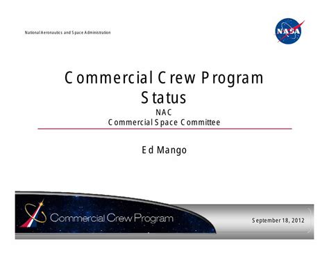 PDF Commercial Crew Program Status NAC Commercial Space NASA