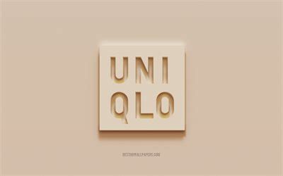 Download wallpapers Uniqlo logo, brown plaster background, Uniqlo 3d ...