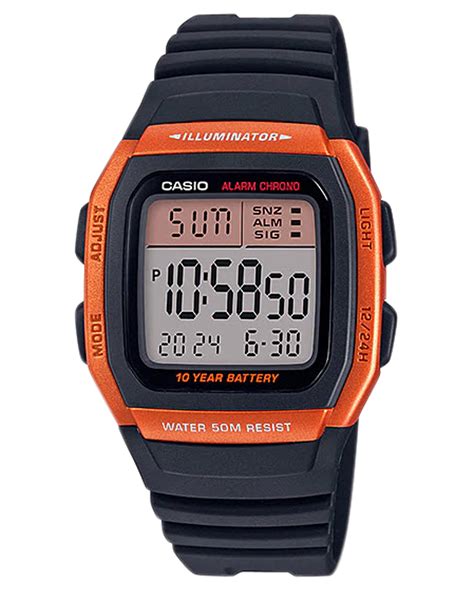 Casio Standard Digital W96h Watch Orange Surfstitch