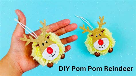 Diy Pom Pom Reindeer Christmas Decoration Youtube