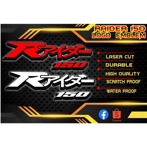 Raider 150 Japan Suzuki Motorcycle Logo Emblem Laser Cut Durable And