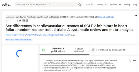 Citation Report Sex Differences In Cardiovascular Outcomes Of Sglt 2