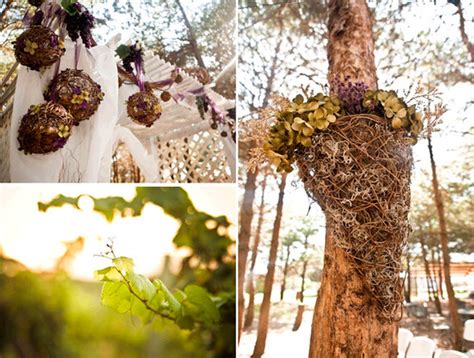 Rustic Twig Pomander Balls Hang On Winery Trees And Were Made By The Bride