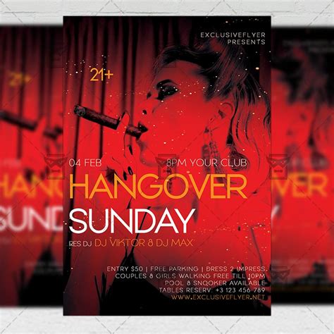 Hangover Sunday Flyer Club Psd Template Exclusiveflyer