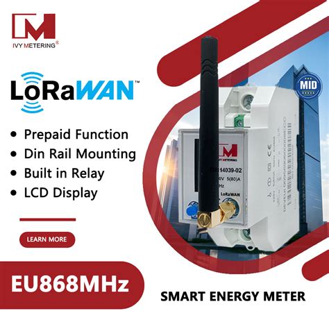 Single Phase Din Rail Prepaid Lorawan Smart Energy Meter Din Mount