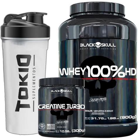 Kit Black Skull Whey Hd G Pote Creatina Turbo G Pote