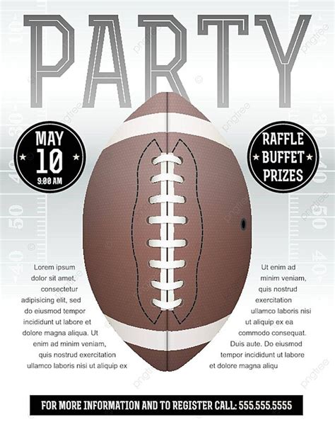 American Football Party Flyer Tailgating Banners Football Field Vector