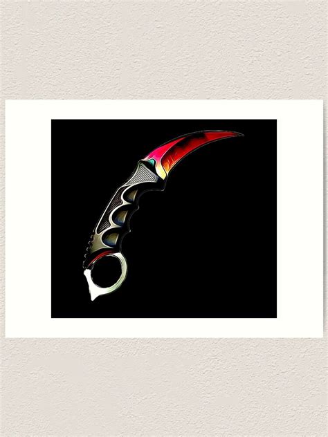 Karambit Fade A Csgo Knife Skin Art Print By Gut Redbubble