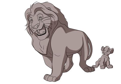 Mufasa and Simba Outline by KatCee12 on DeviantArt