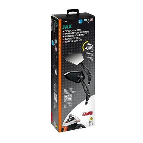 Coppia Specchietti Moto Lampa Modello Jax Da Mm Nero Alfamoto