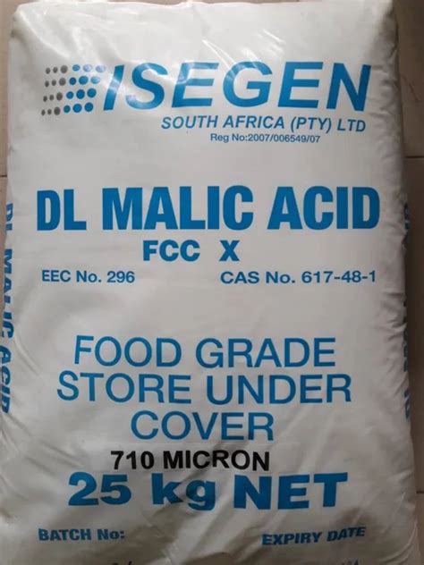 Isegen Dl Malic Acid Packaging Size 25 Kg Packaging Type Bag At Rs