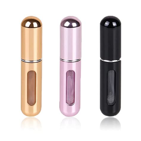 Round 5ml 10ml Twist Up Metal Spray Bottle 8ml Aluminium Portable Refillable Perfume Atomizer