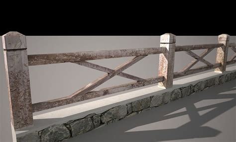 Wooden Fence Free 3d Model Cgtrader