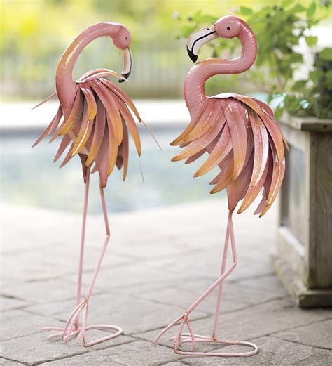 Create A Coastal Scene To Your Indoor Or Outdoor Spaces With Our Feather Flamingo Metal Yard