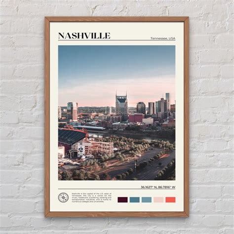 Nashville Print Poster Nashville Wall Art Nashville Etsy