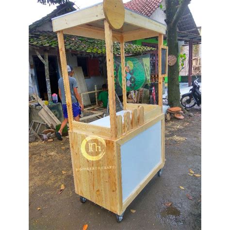 Jual Rombong Jualan Gerobak Booth Kayu Jati Belanda Shopee Indonesia