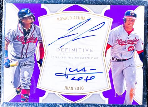 2020 Topps Definitive Collection Juan Soto Ronald Acuna Jr AUTO 1 5