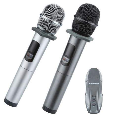 Excelvan K U Microphone Sans Fil Professionnel Bluetooth Deux Mains