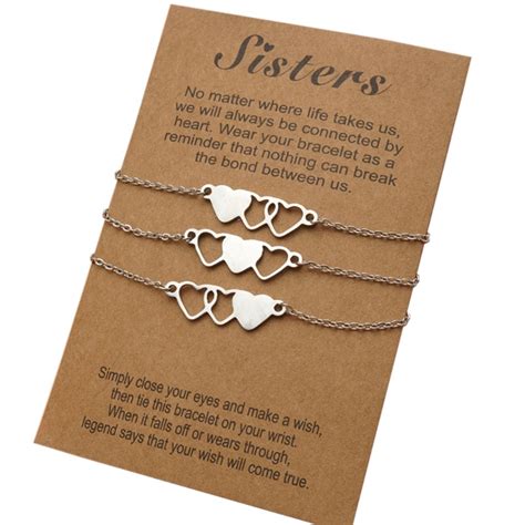 Pcs Set Heart Charm Joias Melhor Amigo Pulseira De A O Inoxid Vel