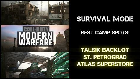 COD MW Survival Mode Best Camp Spots For Talsik Backlot St