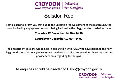 Selsdon Rec – a message from Croydon – Selsdon Primary School and Nursery