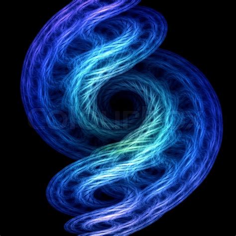 Blue swirl on black background - high quality render | Stock Photo | Colourbox