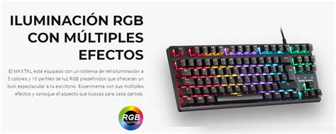 TECLADO MECANICO COMPACTO TKL MARS GAMING MKXTKL SWITCH ROJO OUTEMU SQ