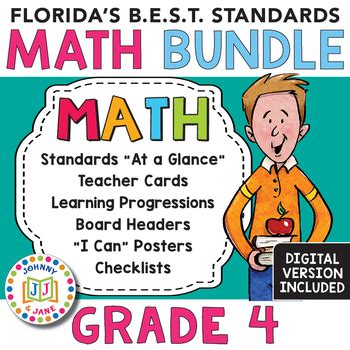 Florida S B E S T Standards Gr Digital Math Bundle By Johnny