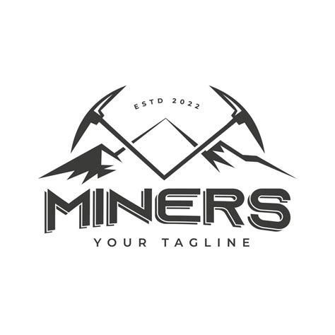 Mountain Pickaxe Simple Logo Vector Design Illustration Vintage Mining