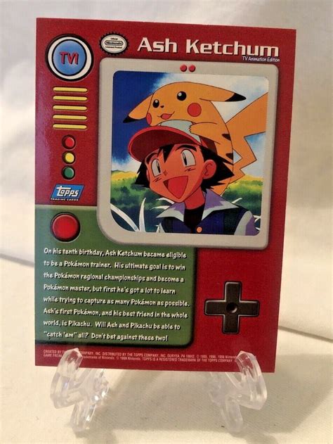 Mavin TV1 Ash Ketchum Topps Pokemon TV Animation Edition Holo Card NM