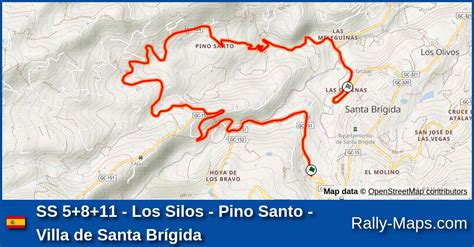 SS 5 8 11 Los Silos Pino Santo Villa de Santa Brígida stage map