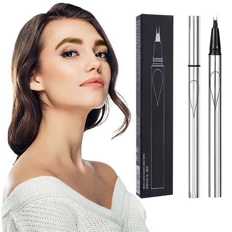 4 Tip Brow Pen Dark Microwave Eyebrow Waxing Wasserdichter 3d