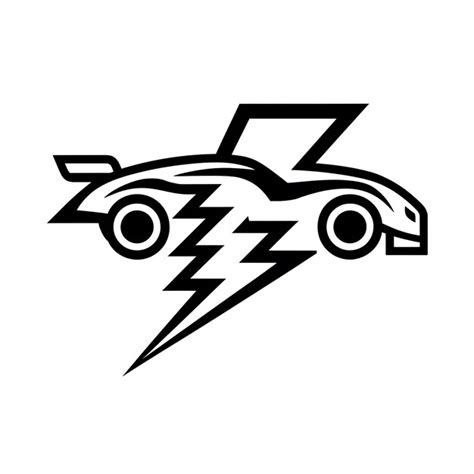 A Drawing Of A Car With Lightning Bolts On It Premium Ai Generated Image