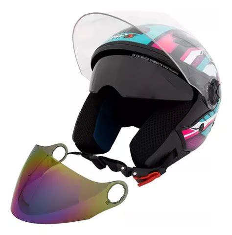 Capacete Moto Aberto X Open Up Fox Fw3 Oculos Interno Parcelamento