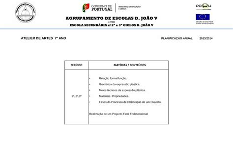 PDF AGRUPAMENTO DE ESCOLAS D JOÃO V aedjv pt ATELIER DE ARTES 7º