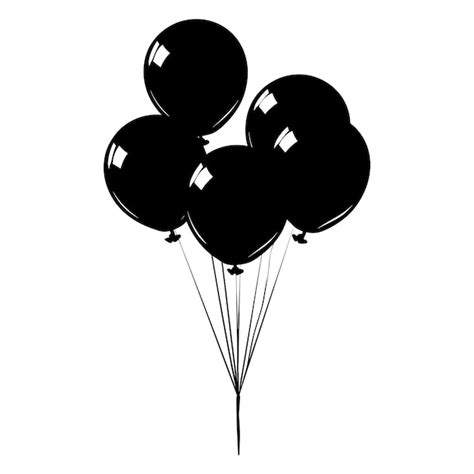 Premium Vector Silhouette Balloon Party Black Color Only