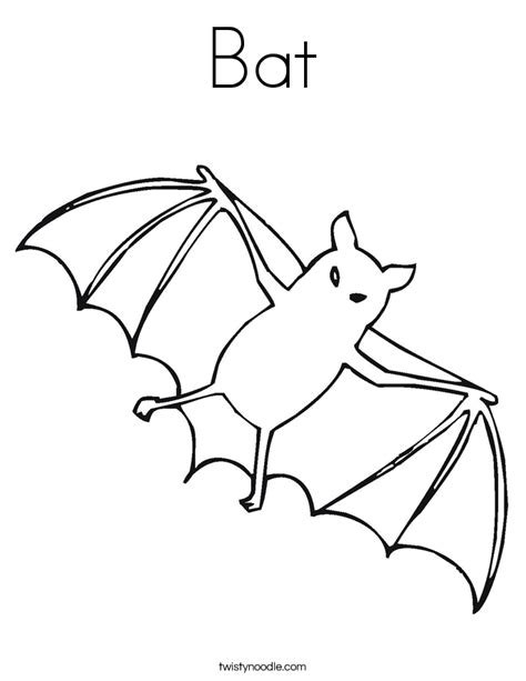 Bat Coloring Page Twisty Noodle