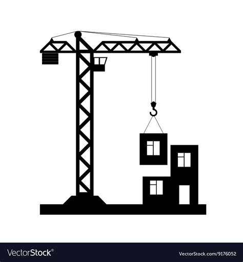 Building Tower Crane Icon Royalty Free Vector Image