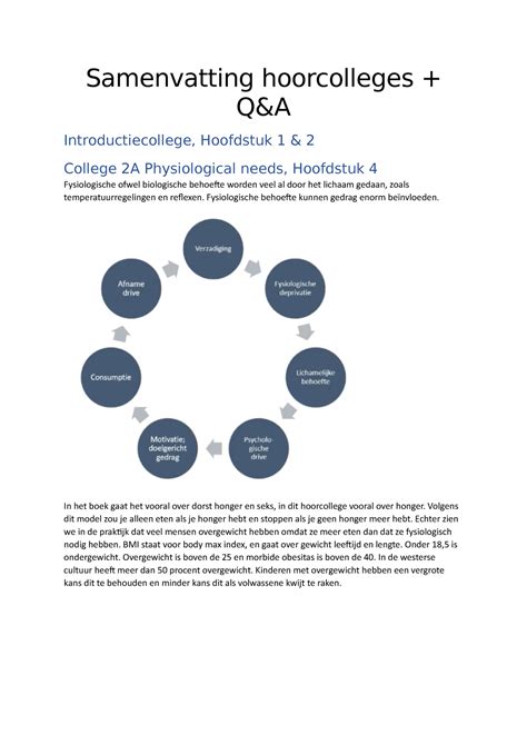 Document 1 Aantekeningen Van Hoorcollege 1 Tot En Met 6 Van Het Vak