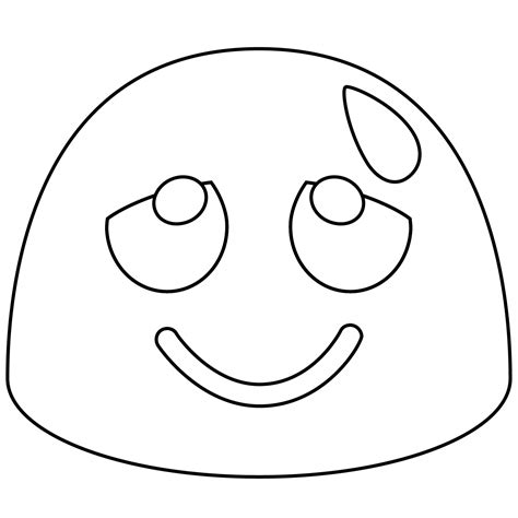 Relieved Face Emoji Coloring Page Colouringpages Porn Sex Picture