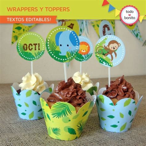 Selva Wrappers Y Toppers Para Cupcakes