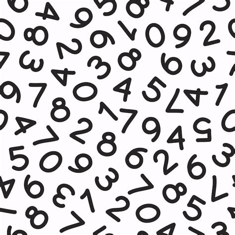 Premium Vector Hand Drawn Numbers Seamless Pattern